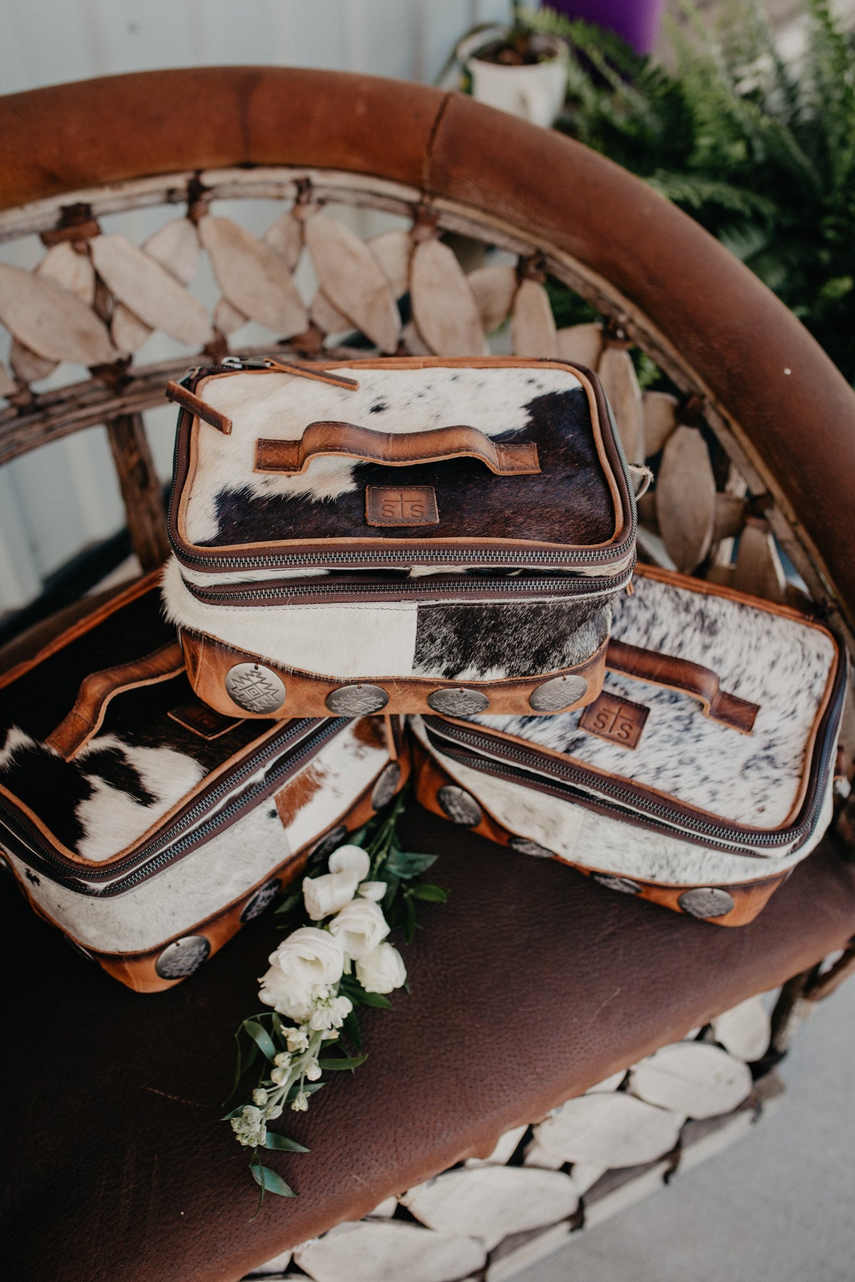 Vaquero Concho Glamour Cowhide Makeup Bag by STS Ranchwear