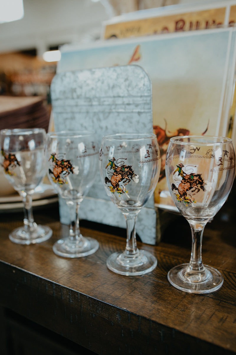 'BRONCO' 12oz Wine {Set of 4}