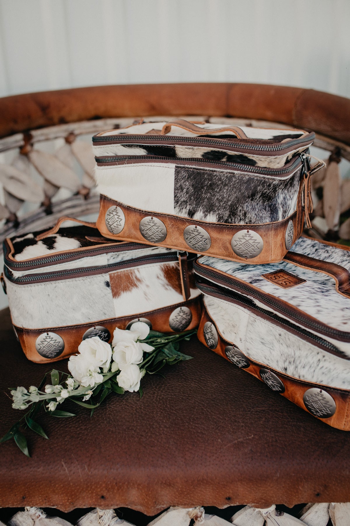 Vaquero Concho Glamour Cowhide Makeup Bag by STS Ranchwear