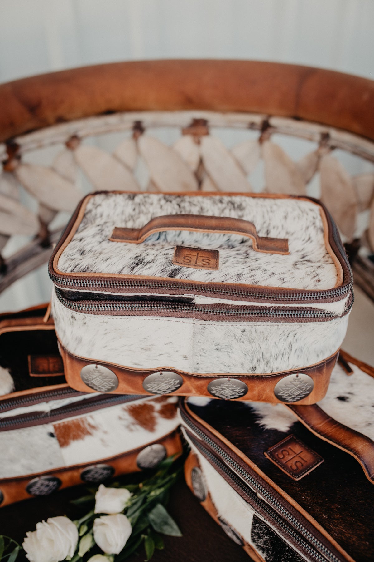 Vaquero Concho Glamour Cowhide Makeup Bag by STS Ranchwear