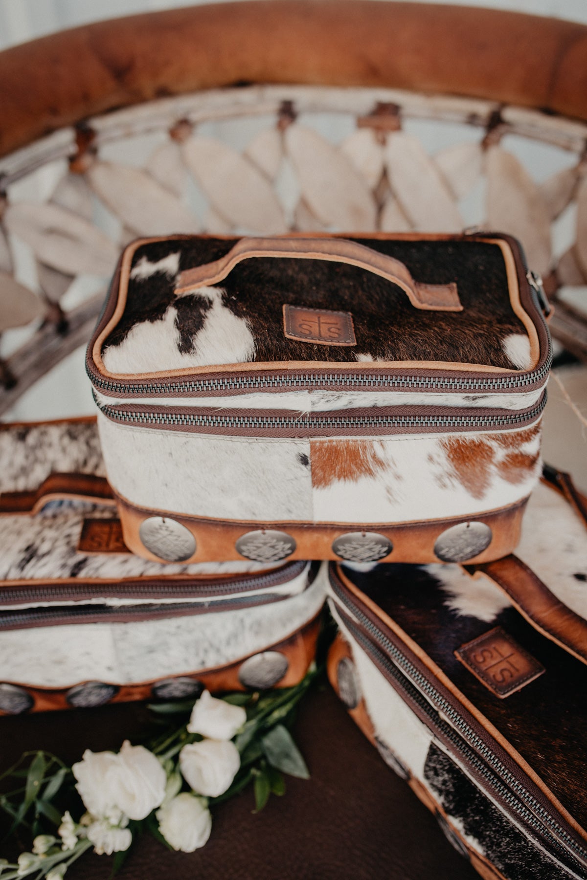 Vaquero Concho Glamour Cowhide Makeup Bag by STS Ranchwear