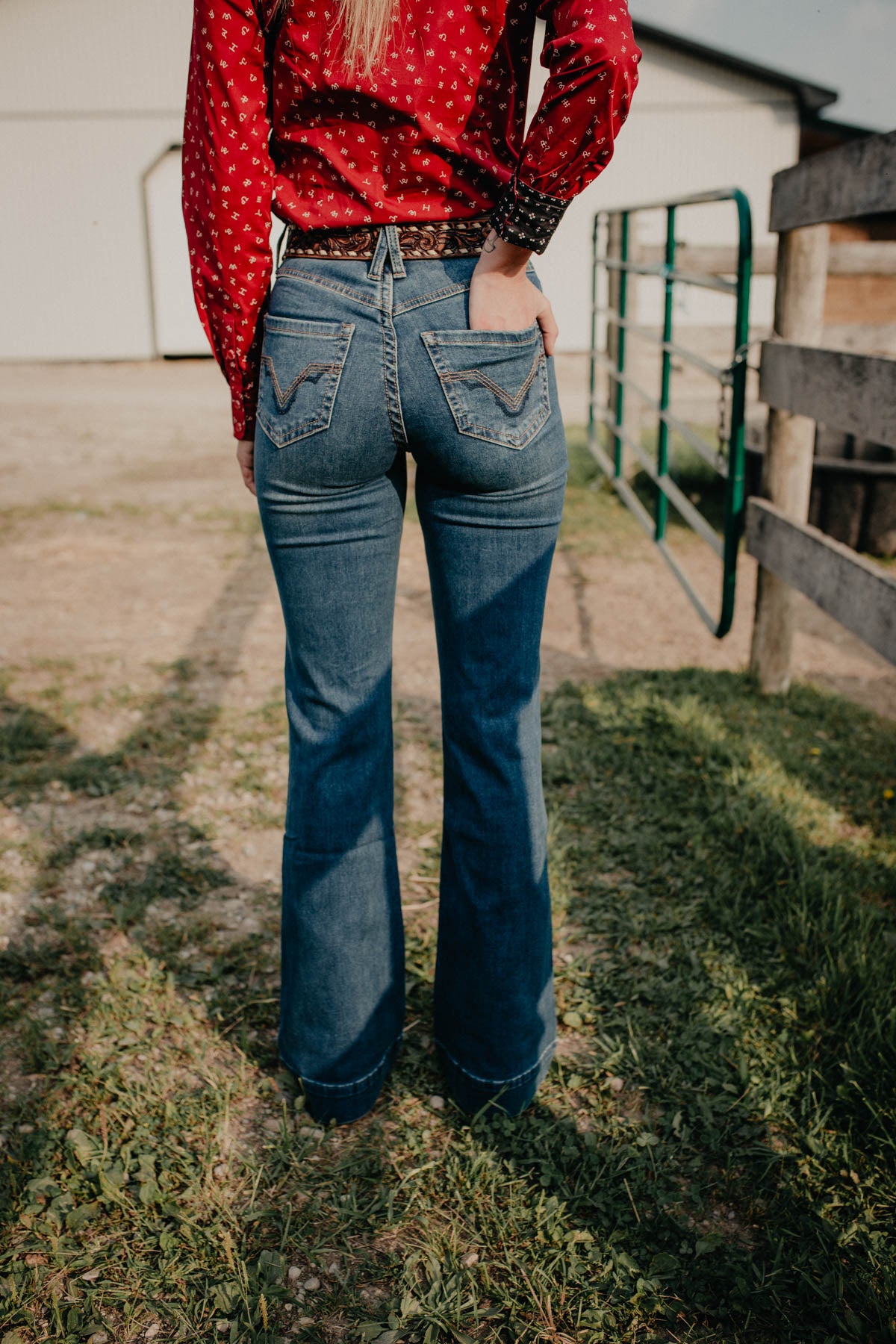 'Lettie' Curved Yoke High Rise Trouser by Rock and Roll (Sizes 32/32, 33/32 only)