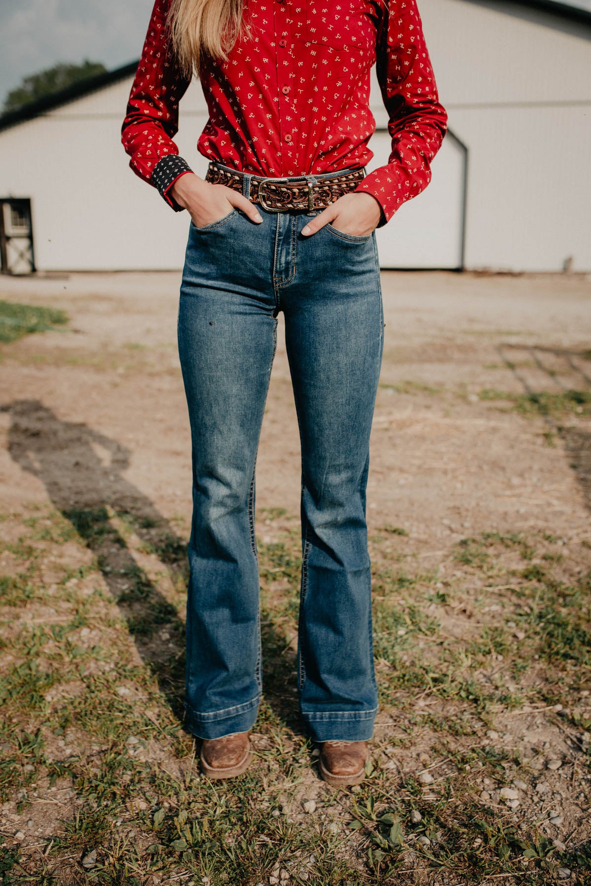 'Lettie' Curved Yoke High Rise Trouser by Rock and Roll (Sizes 32/32, 33/32 only)