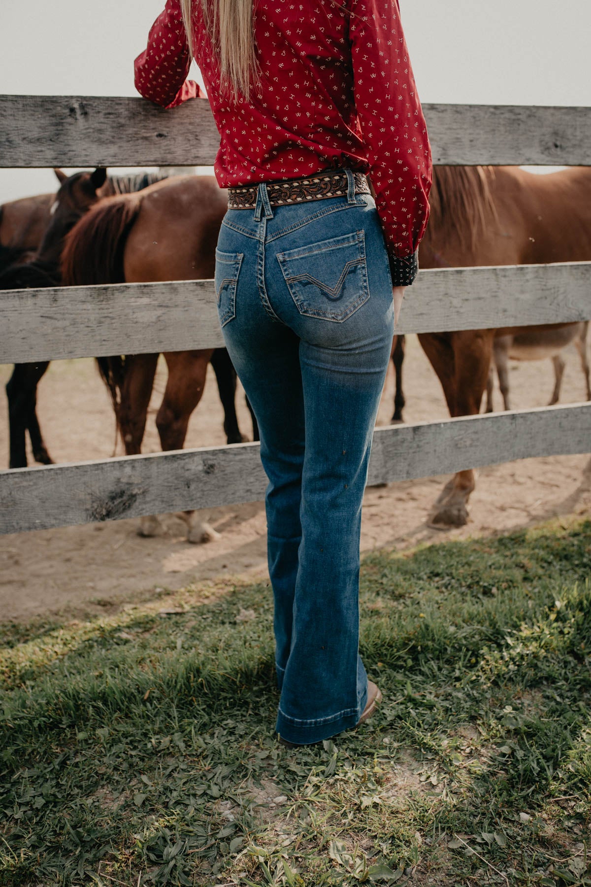 'Lettie' Curved Yoke High Rise Trouser by Rock and Roll (Sizes 32/32, 33/32 only)