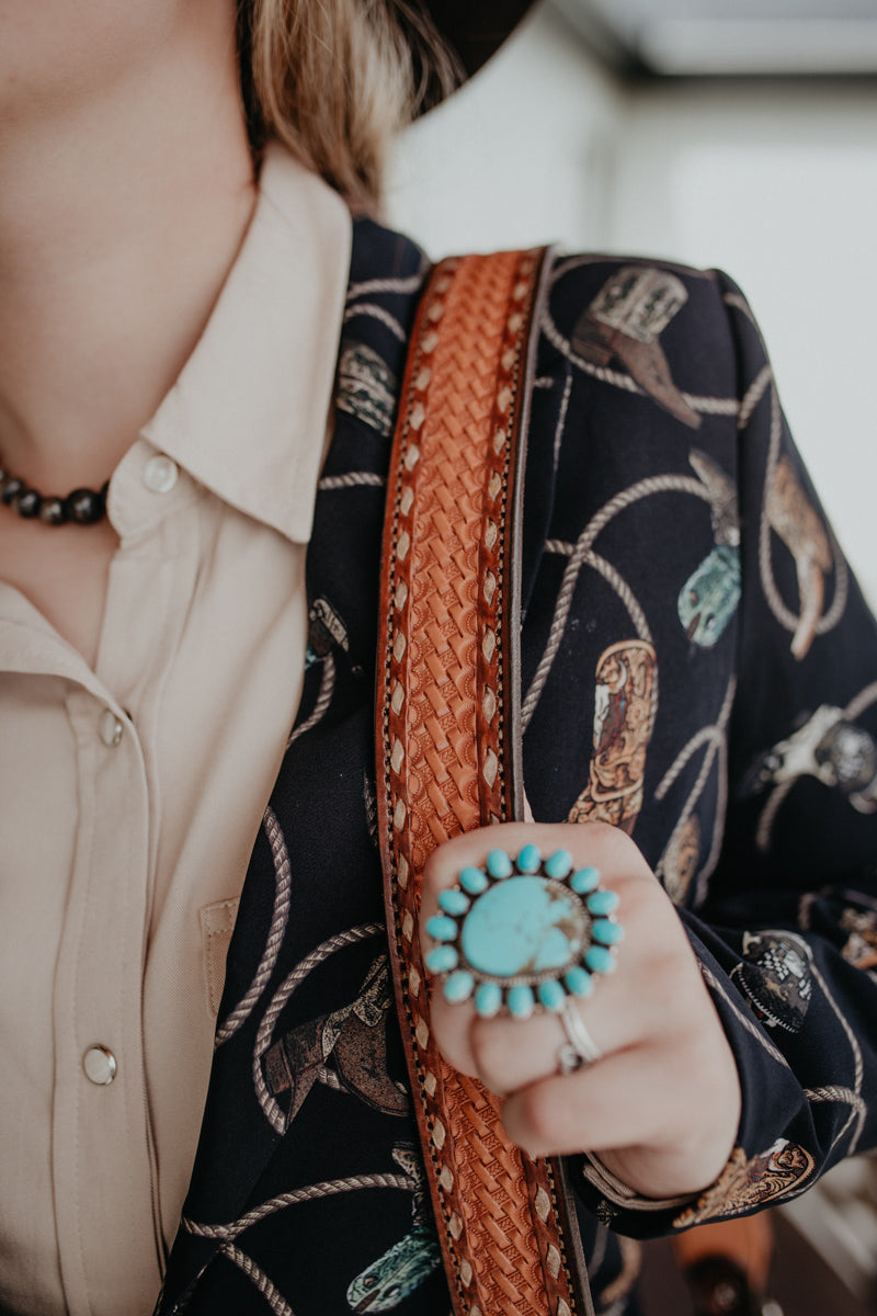 8" Round Handcrafted Canteen Handbag by Alamo Saddlery (Multi Designs)