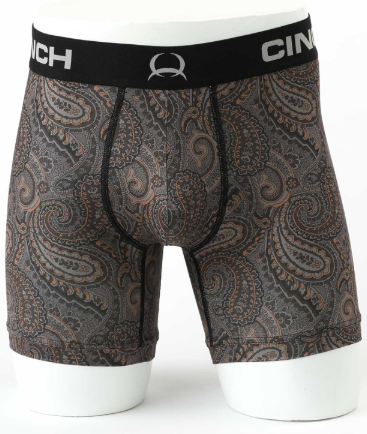 Brown Paisley Boxer Brief 6" Inseam(S-XL)