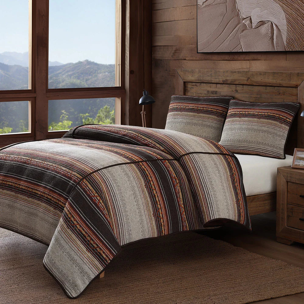 'Estes' Chenille Copper 3 Piece Duvet Cover Set (Queen)