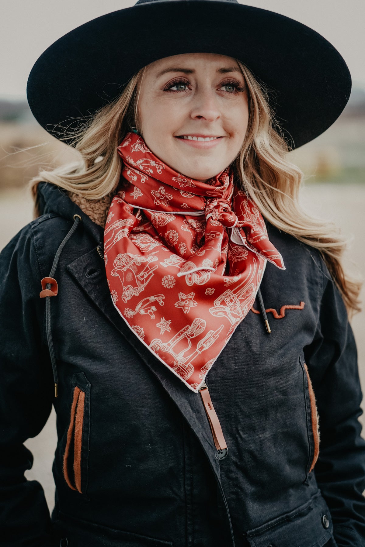 'Saddles & Rowels' CC Exclusive Patterned Satin Wild Rag (3 Colours)