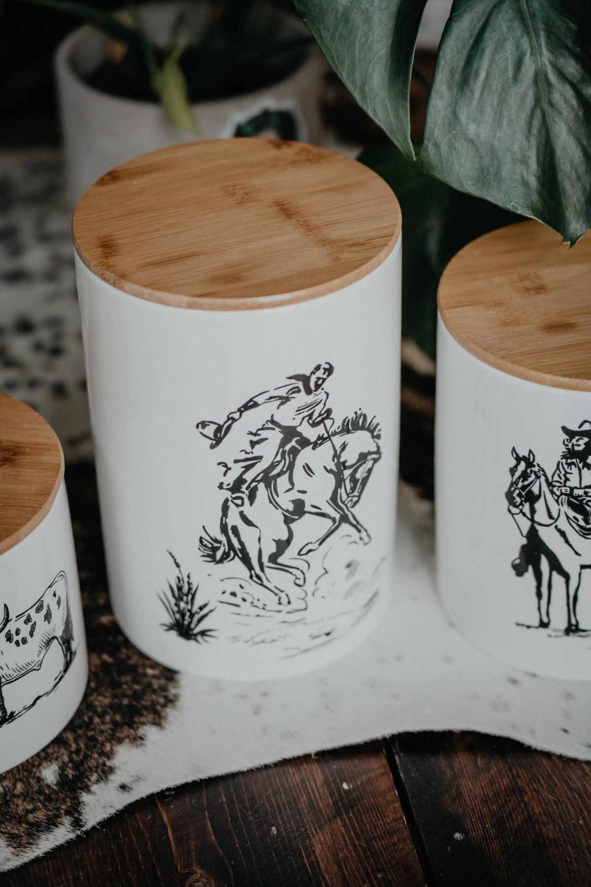 'B&W Ranch Life' Kitchen Canisters (3 Pc Set)