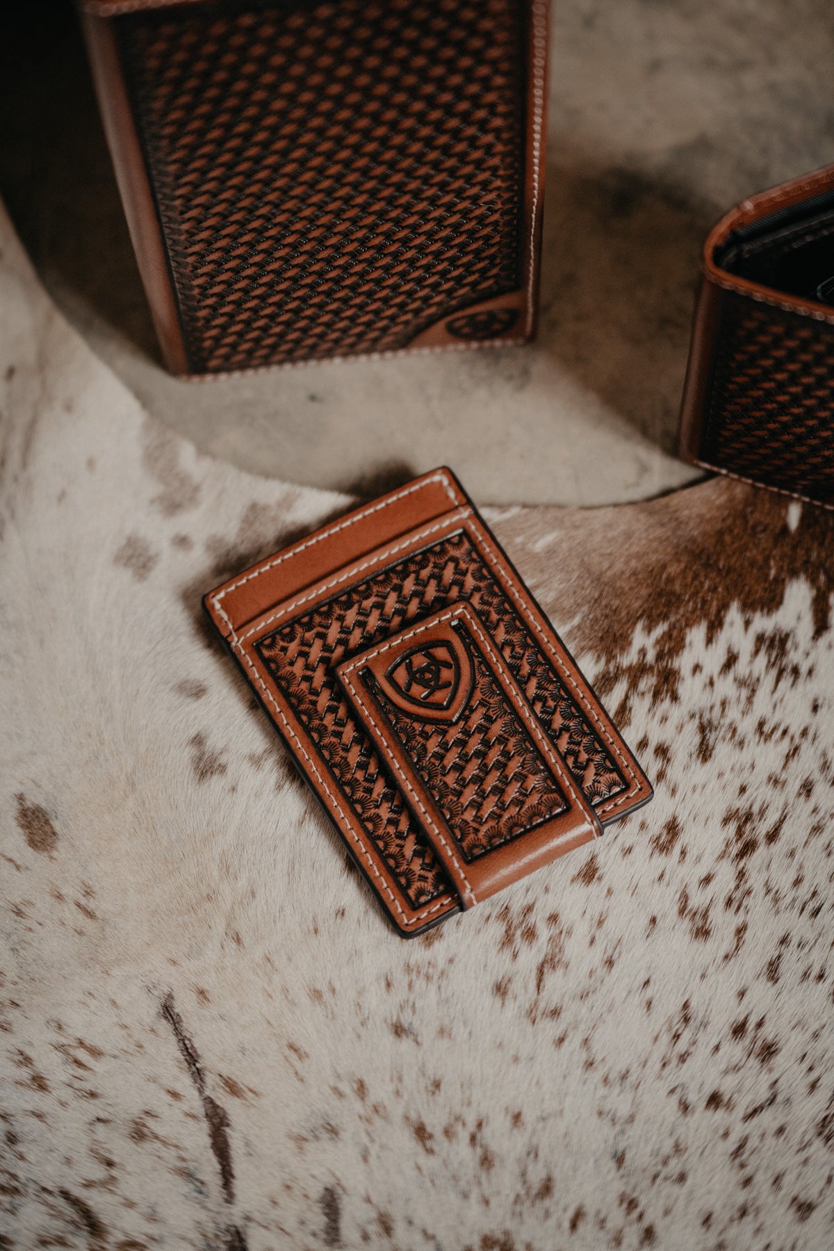 'Basketweave' Ariat Leather Wallet (3 Styles)