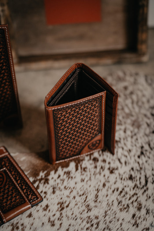 'Basketweave' Ariat Leather Wallet (3 Styles)
