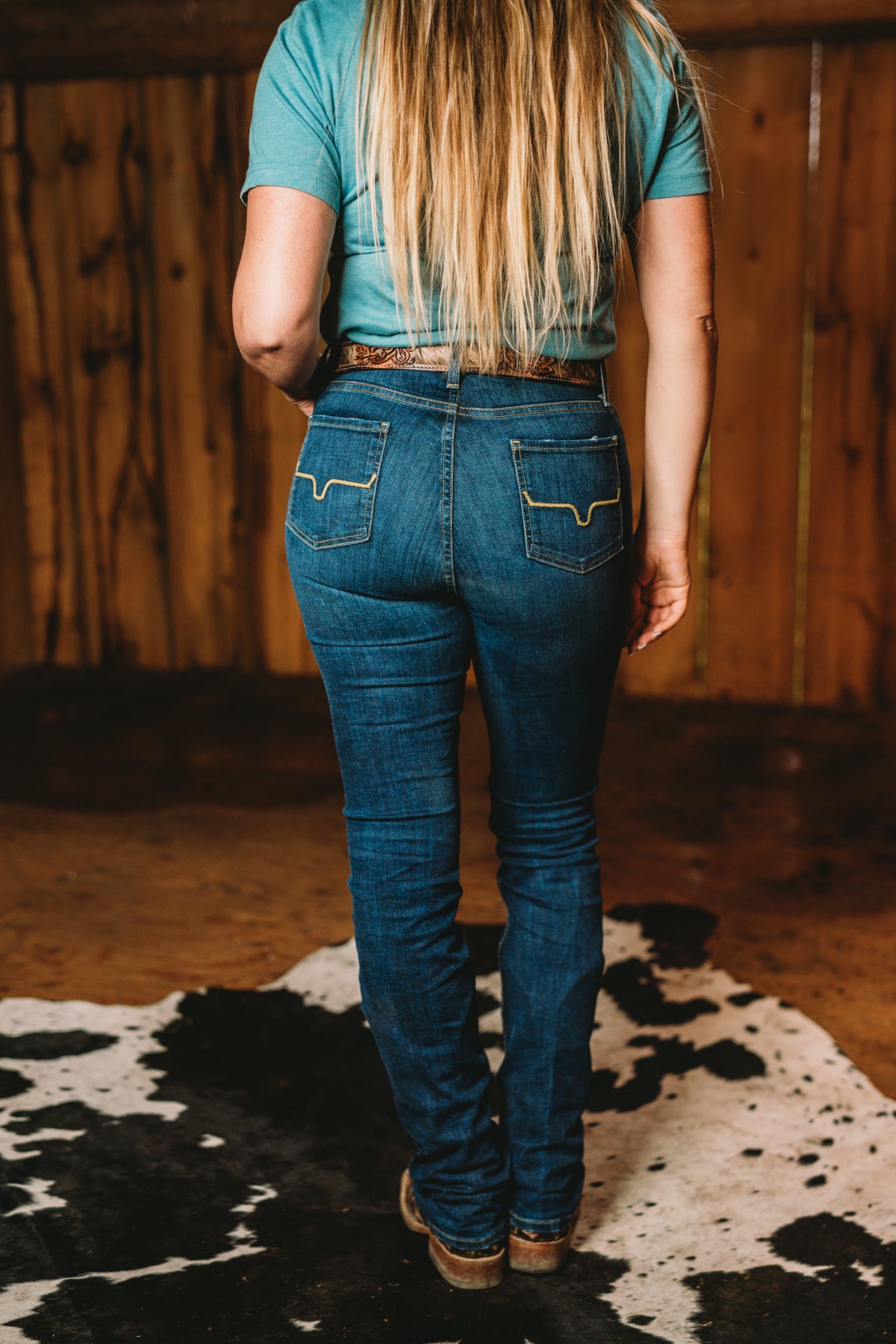 Sarah High Rise Straight Leg Jean by Kimes Ranch (Dark Blue)