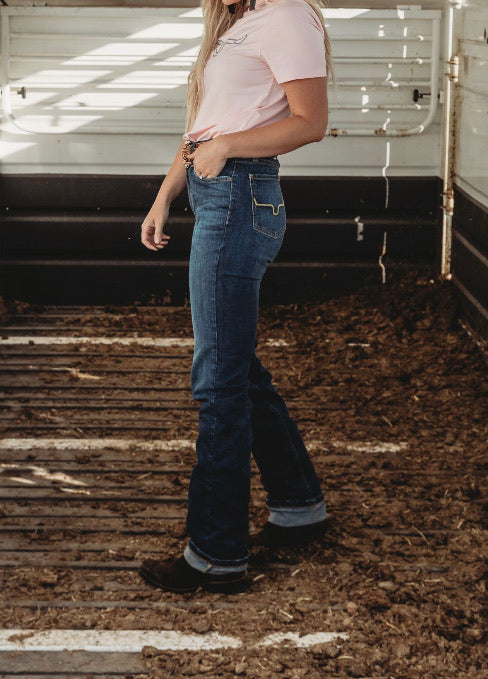 Sarah High Rise Straight Leg Jean by Kimes Ranch (Dark Blue)