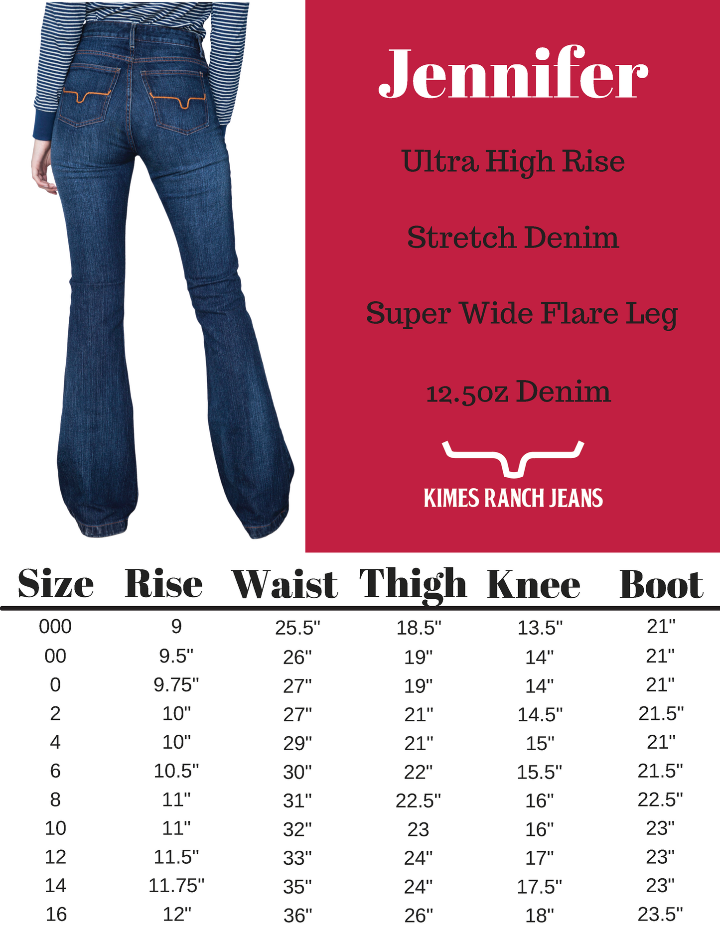 Jennifer High Rise Flare Jean by Kimes Ranch (Dark Blue)